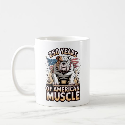 250 Years of American Muscle Bulldog コーヒーマグカップ (左)