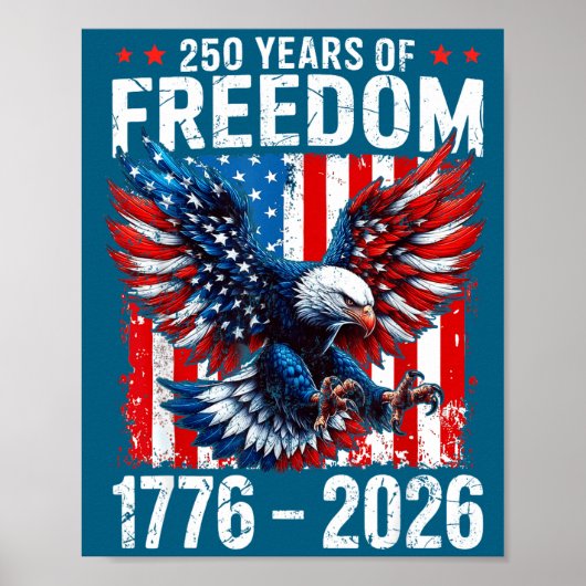 250 Years Of Dom 1776 2026 Patriotic Bald Eagle Us ポスター (正面)