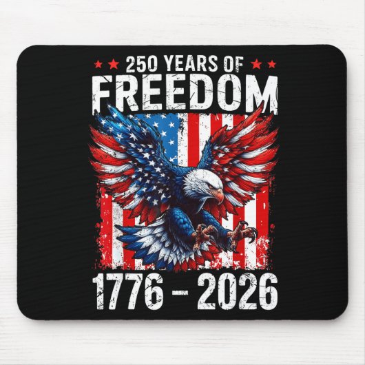 250 Years Of Dom 1776 2026 Patriotic Bald Eagle Us マウスパッド (正面)