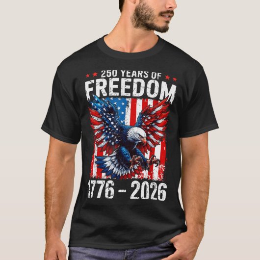 250 Years Of Dom 1776 2026 Patriotic Bald Eagle Us Tシャツ (正面)