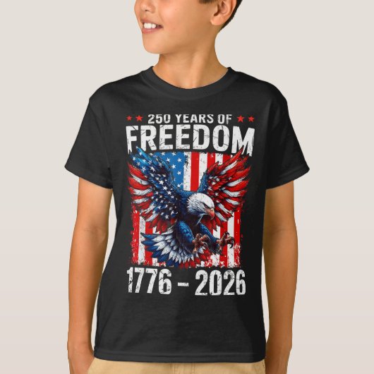 250 Years Of Dom 1776 2026 Patriotic Bald Eagle Us Tシャツ (正面)