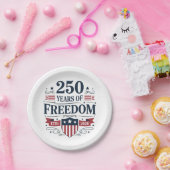 250 Years Of Freedom 1776 2026 250th 4th Of July ペーパープレート (パーティー)
