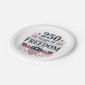 250 Years Of Freedom 1776 2026 250th 4th Of July ペーパープレート (アングル)