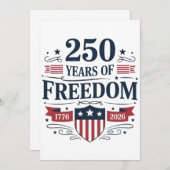 250 Years Of Freedom 1776 2026 250th 4th Of July 案内状 (正面/裏面)
