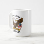 250 Years of Freedom America's Anniversary コーヒーマグカップ (正面左)