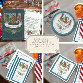 250 Years of Freedom Elegant Botanical Wine Bottle ワインラベル