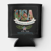 250 Years of Freedom Elegant Patriotic Black 缶クーラー (正面)
