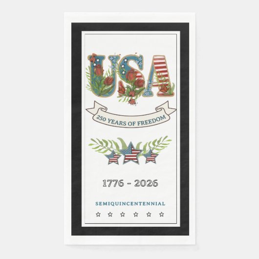 250 Years of Freedom Elegant Patriotic Black Guest (正面)