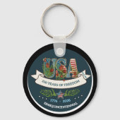 250 Years of Freedom Elegant Patriotic Blue キーホルダー (正面)