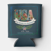 250 Years of Freedom Elegant Patriotic Blue 缶クーラー (正面)