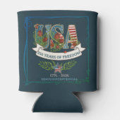 250 Years of Freedom Elegant Patriotic Blue 缶クーラー (裏面)