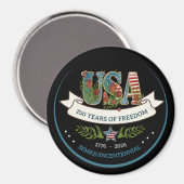 250 Years of Freedom Elegant Patriotic Botanical  マグネット (正面/裏面)