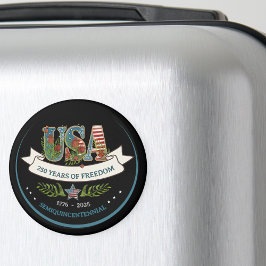 250 Years of Freedom Elegant Patriotic Botanical マグネット