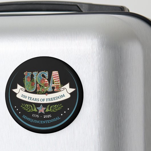 250 Years of Freedom Elegant Patriotic Botanical  マグネット