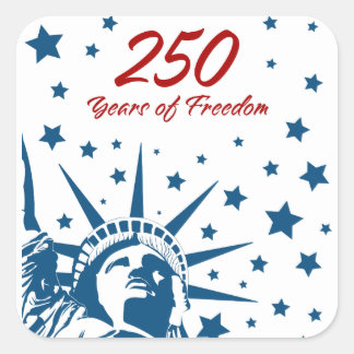250 Years of Freedom Happy Birthday USA Patriotic  スクエアシール