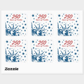 250 Years of Freedom Happy Birthday USA Patriotic スクエアシール (シート)