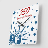 250 Years of Freedom Happy Birthday USA Patriotic  スクエア壁時計 (傾斜)