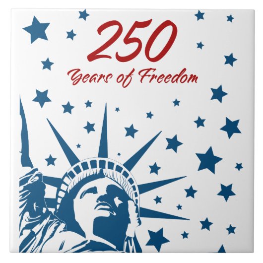 250 Years of Freedom Happy Birthday USA Patriotic  タイル (正面)