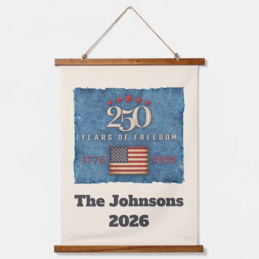 250 Years of Freedom - Personalized Wall Tapestry 吊り下げ型タペストリー (正面)