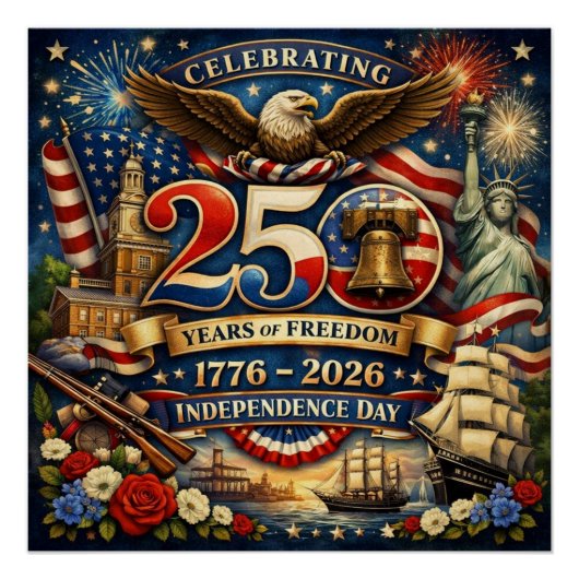250 Years of Freedom Poster (1776–2026) ポスター (正面)