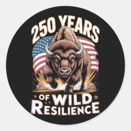 250 Years of Wild Resilience Bison ラウンドシール