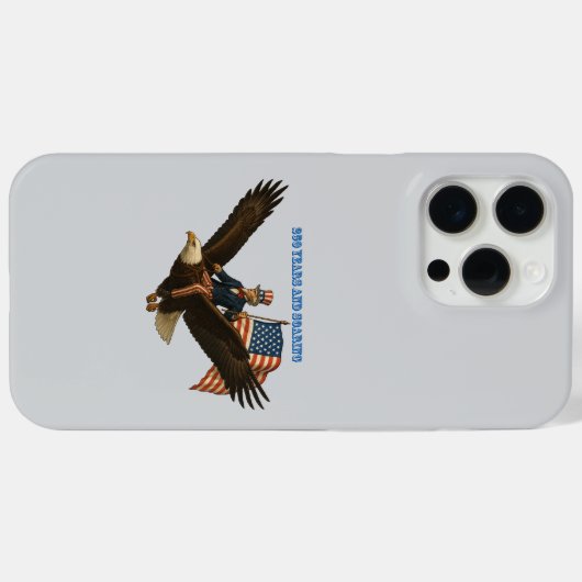 250 Years Uncle Sam, Bald Eagle and American Flag Case-Mate iPhoneケース (裏面 (横))