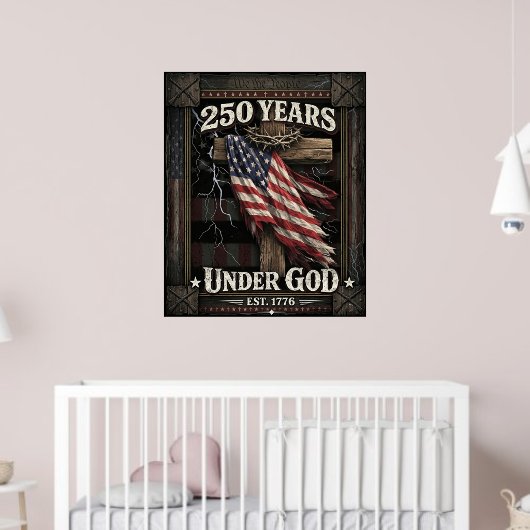 250 Years Under God We The People USA 2026 Cross ポスター