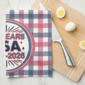 250 Years USA | 1776–2026 Semiquincentennial キッチンタオル (四つ折り)