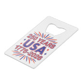 250 Years USA | 1776–2026 Semiquincentennial クレジットカード栓抜き (裏面アングル)