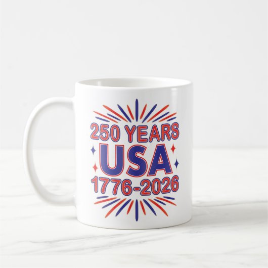 250 Years USA | 1776–2026 Semiquincentennial コーヒーマグカップ (左)