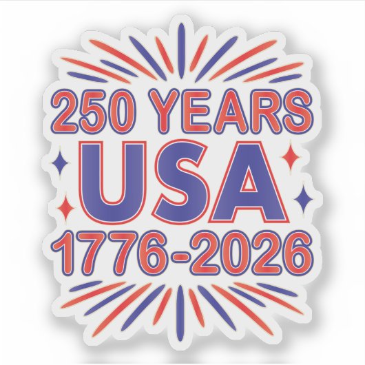 250 Years USA | 1776–2026 Semiquincentennial シール (正面)