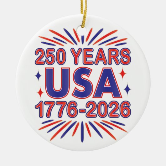 250 Years USA | 1776–2026 Semiquincentennial セラミックオーナメント (正面)