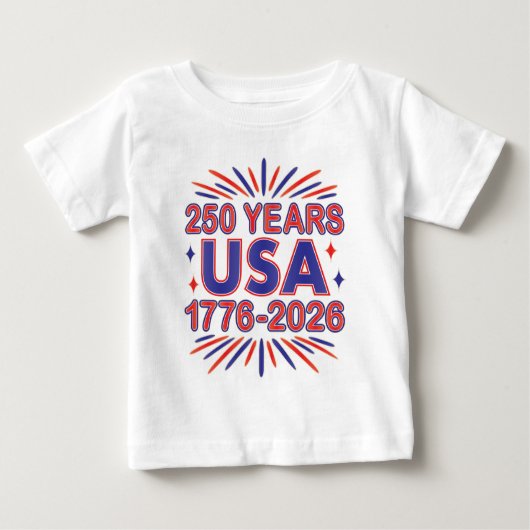 250 Years USA | 1776–2026 Semiquincentennial ベビーTシャツ (正面)