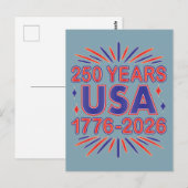 250 Years USA | 1776–2026 Semiquincentennial ポストカード (正面/裏面)