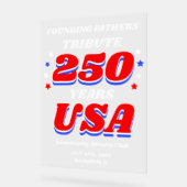250 Years USA Founding Fathers Tribute アクリルサイン (傾斜)