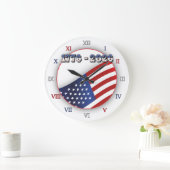 250 Years USA  Freedom 1776-2026 Patriotic  ラージ壁時計 (ホーム)