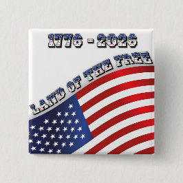 250 Years USA  Freedom 1776-2026 Patriotic 缶バッジ