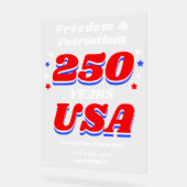 250 Years USA Freedom & Patriotism アクリルサイン (傾斜)