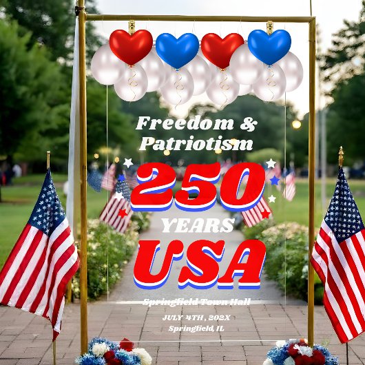 250 Years USA Freedom & Patriotism アクリルサイン