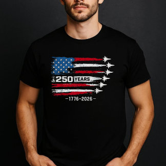 250 Years USA Jets Patriotic Red White Blue Tシャツ