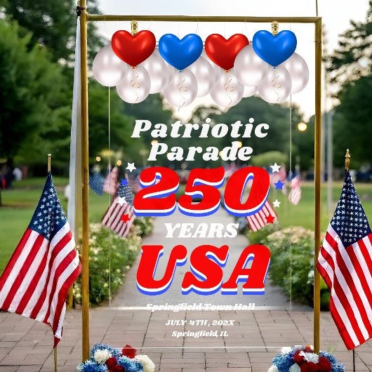 250 Years USA Patriotic Parade Welcome アクリルサイン
