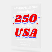 250 Years USA Revolutionary War Tribute アクリルサイン (傾斜)