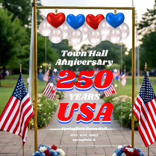 250 Years USA Town Hall Anniversary アクリルサイン