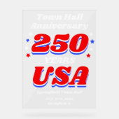 250 Years USA Town Hall Anniversary アクリルサイン (正面)