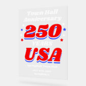 250 Years USA Town Hall Anniversary アクリルサイン (傾斜)