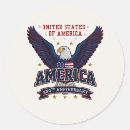 250th America Anniversary  ラウンドシール