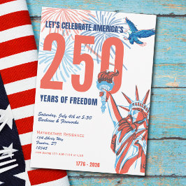 250th America Anniversary Retro Statue Of Liberty 招待状