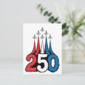 250th Anniversary 4th Of July Jet Patriotic   ポストカード (スタンド正面)