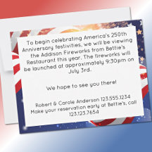 250th Anniversary America 4th of July Frame Note