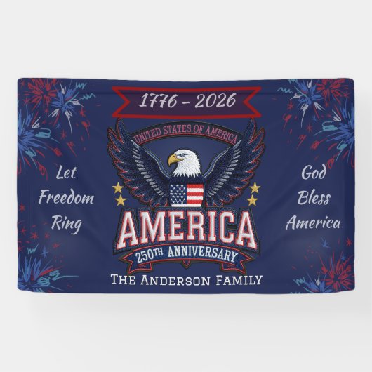 250th Anniversary America Eagle Patriotic Banner 横断幕 (横)